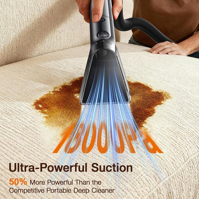 LABIGO Portable Carpet & Upholstery Cleaner, 18Kpa Carpet Cleaner Machine for Deep Stain Removal, Spot Cleaner for Pet Accidents, Area Rugs, Stairs, Car Seats & Couches, Includes Tools & Self-Cleaning - Image 2